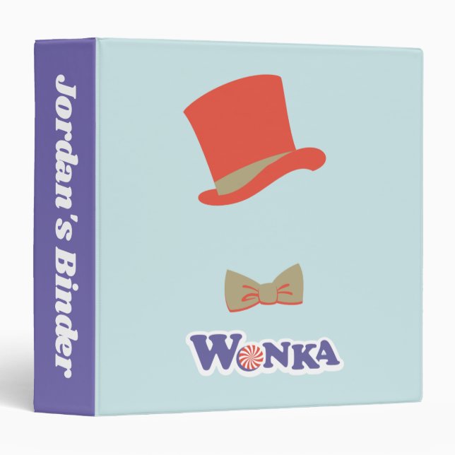 Wonka Top Hat & Bow Tie 3 Ring Binder (Front/Spine)