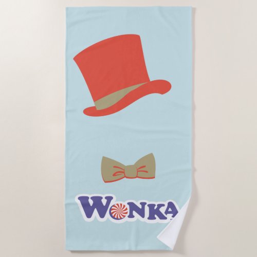 Wonka Top Hat  Bow Tie Beach Towel