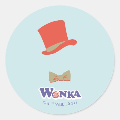 Wonka Top Hat  Bow Tie Classic Round Sticker