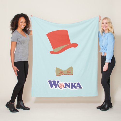 Wonka Top Hat  Bow Tie Fleece Blanket