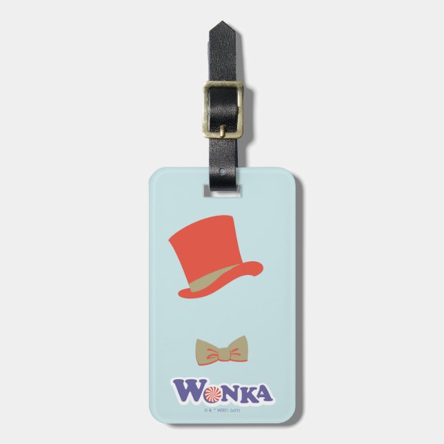 Wonka Top Hat & Bow Tie Luggage Tag (Front Vertical)