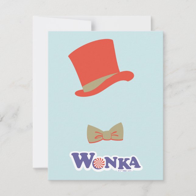 Wonka Top Hat & Bow Tie Note Card (Front)