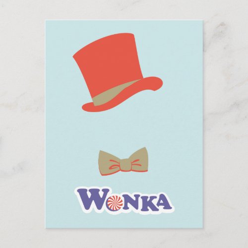 Wonka Top Hat  Bow Tie Postcard