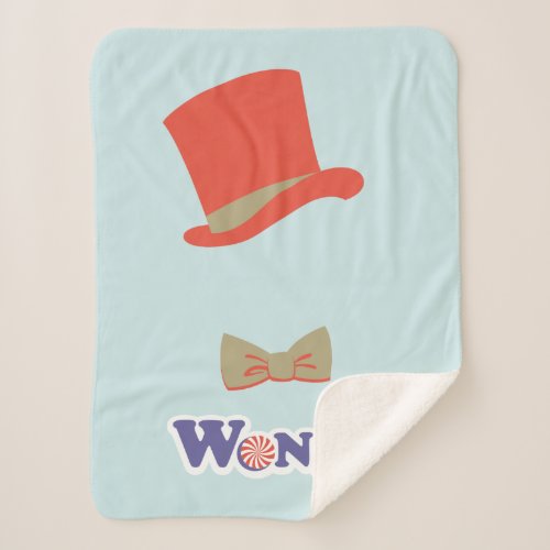 Wonka Top Hat  Bow Tie Sherpa Blanket