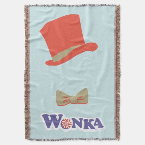 Wonka Top Hat  Bow Tie Throw Blanket