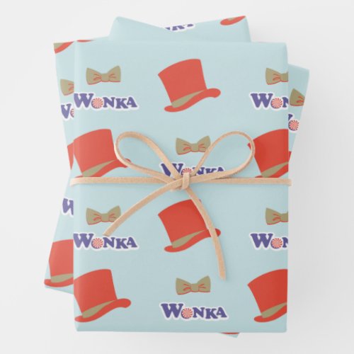Wonka Top Hat  Bow Tie Wrapping Paper Sheets