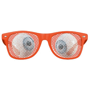 "Wonky Eyeballs" Orange Halloween Retro Sunglasses