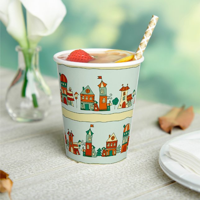 Wonky Houses Paper Cups (Creator Uploaded)