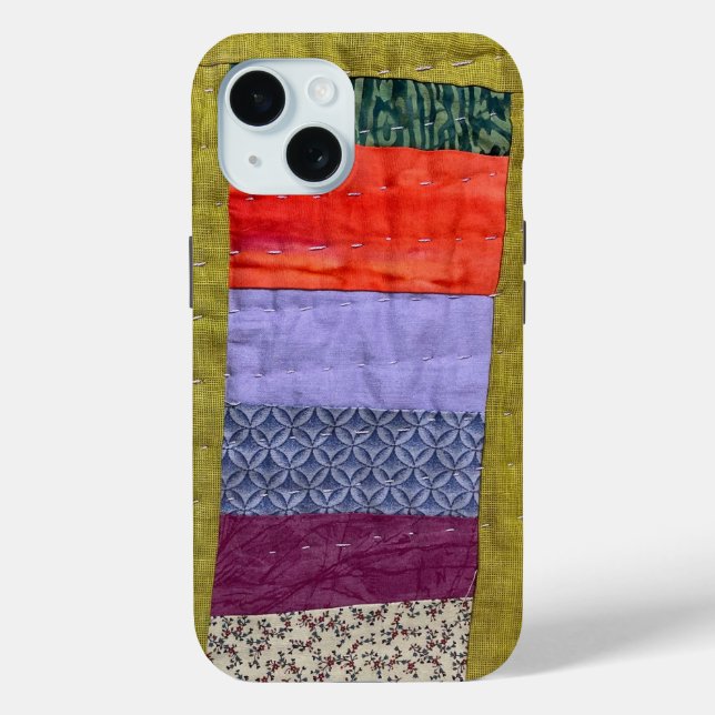 Wonky Modern Patchwork Quilt phone case (Back)