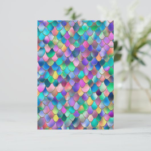 Wonky Rainbow Glitter Metal Mermaid Scales (Standing Front)