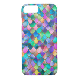 Wonky Rainbow Glitter Metal Mermaid Scales iPhone 8/7 Case