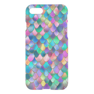 Wonky Rainbow Glitter Metal Mermaid Scales iPhone SE/8/7 Case