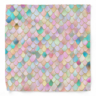 Wonky Trendy Rainbow Girl Metal Mermaid Scales Bandana