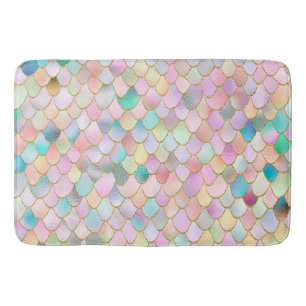 Wonky Trendy Rainbow Girl Metal Mermaid Scales Bath Mat