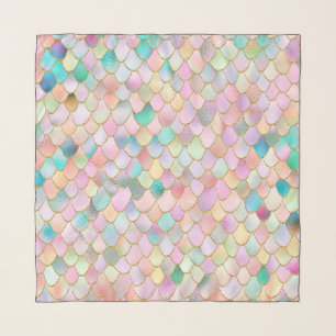 Wonky Trendy Rainbow Girl Metal Mermaid Scales Scarf