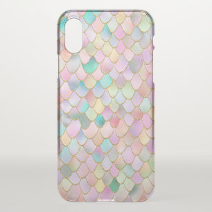 Wonky Trendy Rainbow Girl Metal Mermaid Scales iPhone X Case