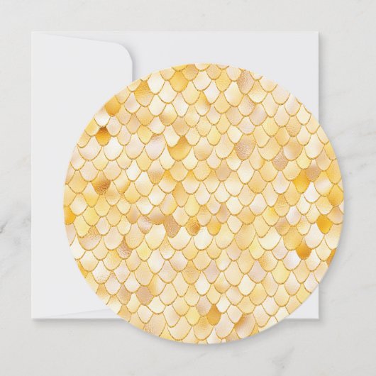 Wonky Watercolor Gold Glitter Metal Mermaid Scales (Front)