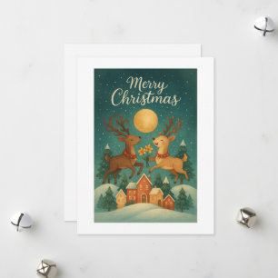 Wonky Zoo Christmas Postcard – Reindeers