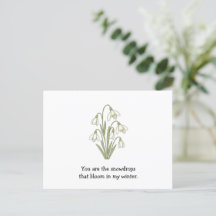 Wonky Zoo Lovely Snowdrops Postcard