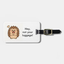 Wonky Zoo Moody Hedgehog Luggage Tag