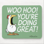 WOO HOO! Sandra Boynton chicken Mouse Pad<br><div class="desc">A wildly enthusiastic chicken cheers you on!</div>