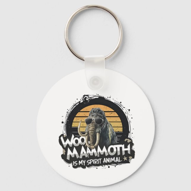 Woo Mammoth Is My Spirit Animal Art Keychain (Front)