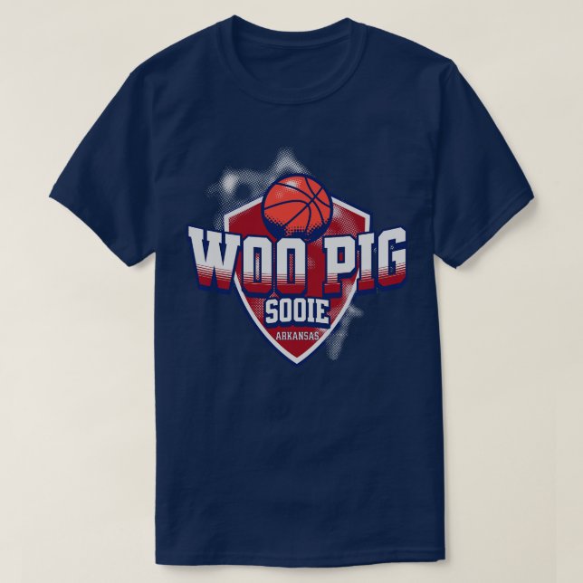 Woo Pig Sooie Arkansas Basketball T-Shirt (Design Front)