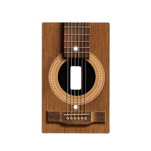 Wood Acoustic Guitar Music Lightswitch Cover