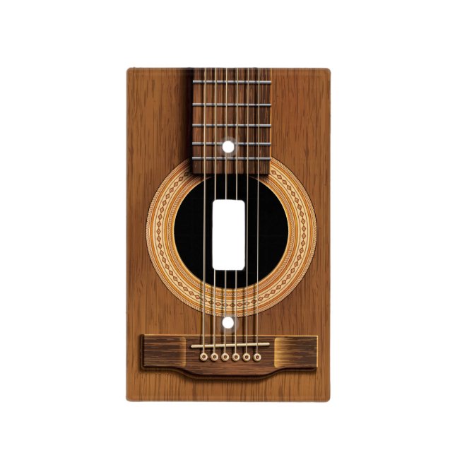 Wood Acoustic Guitar Music Lightswitch Cover (Front)