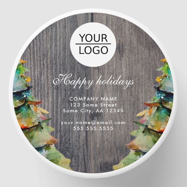 Wood Add Logo Merry Christmas Company Promotion Mini Candle Favors (Front)