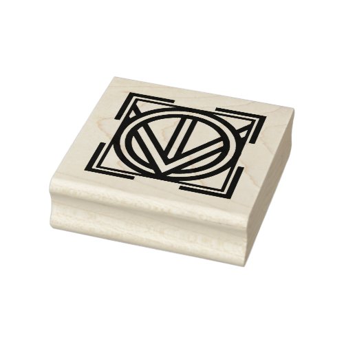 Wood Adinkra Service and Leadership Rubber Stamp