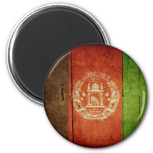 Wood Afghanistan Flag Afghan Magnet