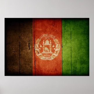 Wood Afghanistan Flag; Afghan Poster