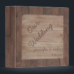 Wood and Birch Country Wedding Album 3 Ring Binder<br><div class="desc">This fun design, called Barn Wood and Birch Country Wedding, has a rustic barn wood background. There is a light birch wood pattern inset in the middle to set off your text. This is a wonderful wedding set for a country, western, outdoor, or rustic themed wedding. This set has invitations,...</div>