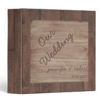 Wood and Birch Country Wedding Album 3 Ring Binder