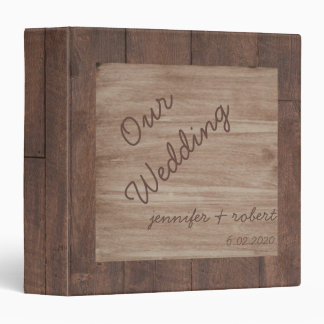 Wood and Birch Country Wedding Album 3 Ring Binder