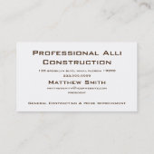 Wood and Hammer Business Card (Back)