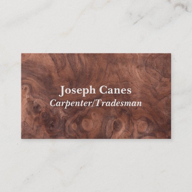 Wood and Knot Grained Business Card (Front)