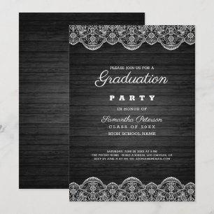 Wood And Lace Invitation