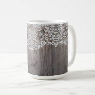 Wood and Lace Mug w/out your Initials or other tex
