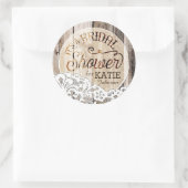 Wood and Lace Rustic Bridal Shower Label (Bag)