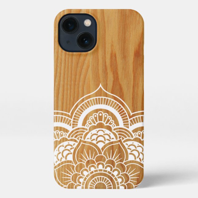 Wood and Mandala Case-Mate iPhone Case (Back)
