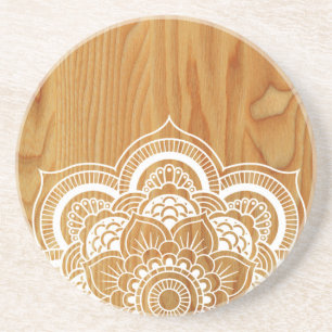 Wood and Mandala Drink Coaster