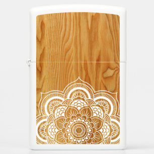Wood and Mandala Zippo Lighter