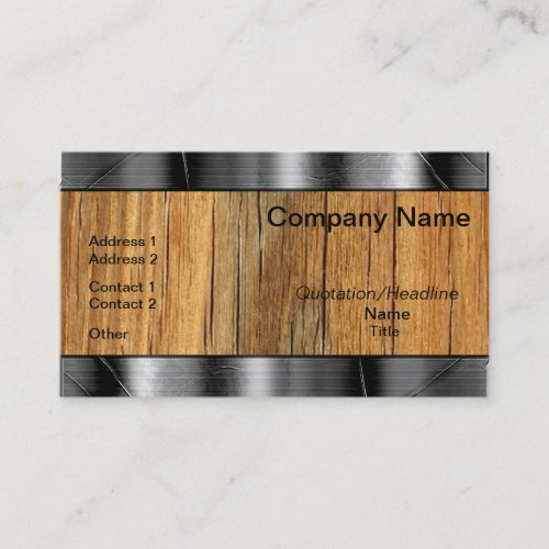 Wood And Metal Borders Professional Business Cards