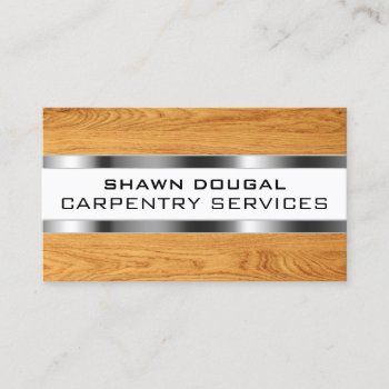 Wood And Metal Faux Texture  Business Card by TwoFatCats at Zazzle