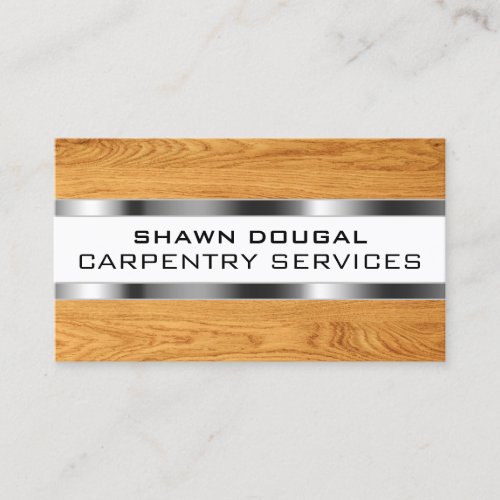 Wood and metal faux texture  business card