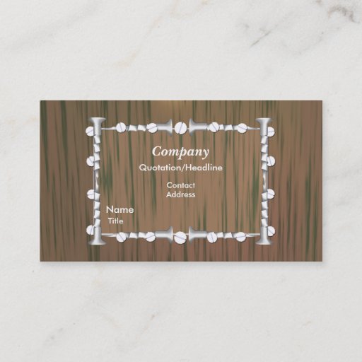 Customizable Wood and Nails - Business Business Card Templates