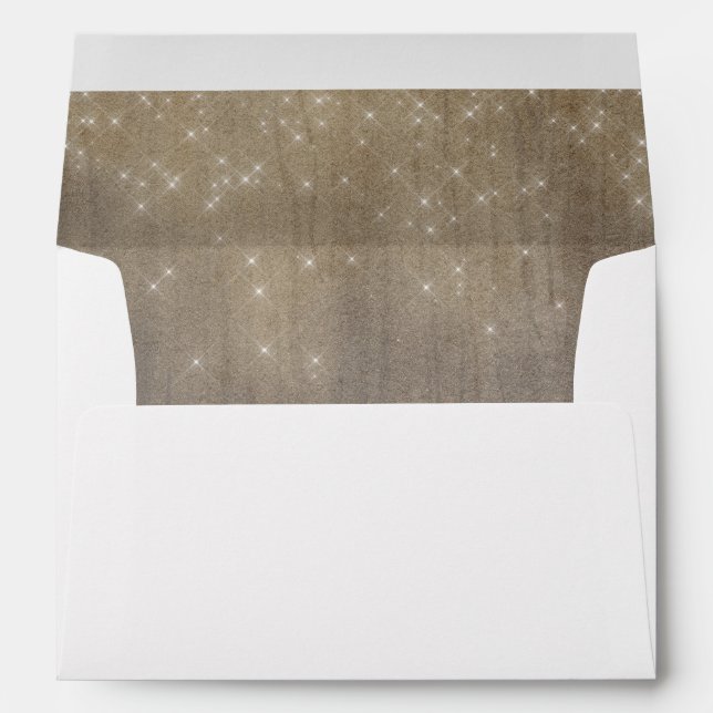 Wood and Romantic Dreamy Lights Rustic Envelope (Back (Bottom))