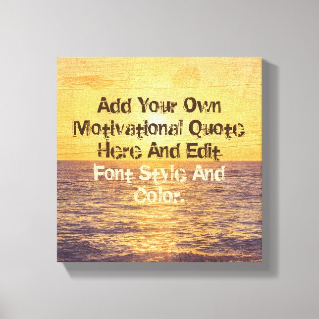 Wood and sea custom quote canvas print (Front)
